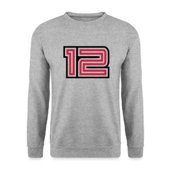 12_style_design - Sweat-shirt Unisexe - gris chiné - Devant - Alina (178cm) & Michal (187cm)