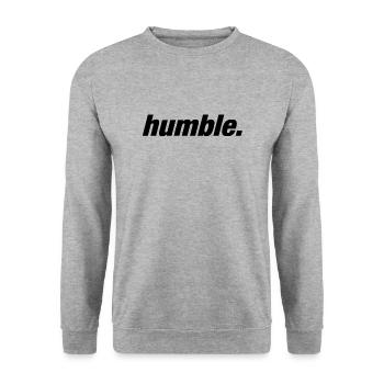 humble. - streetwear shirt - Unisex Sweatshirt - salt & pepper - Front - Alina (178cm) & Michal (187cm)