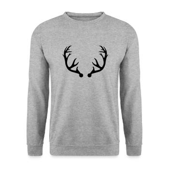 Deer antlers - Unisex Sweatshirt - salt & pepper - Front - Alina (178cm) & Michal (187cm)