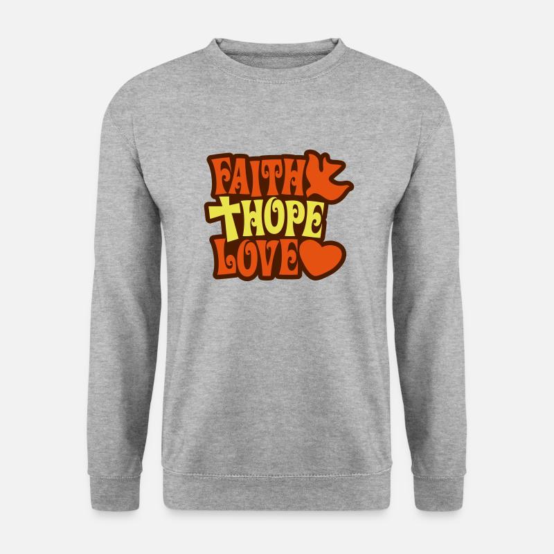 Glaube Hoffnung Liebe - Unisex Pullover - Weißgrau meliert