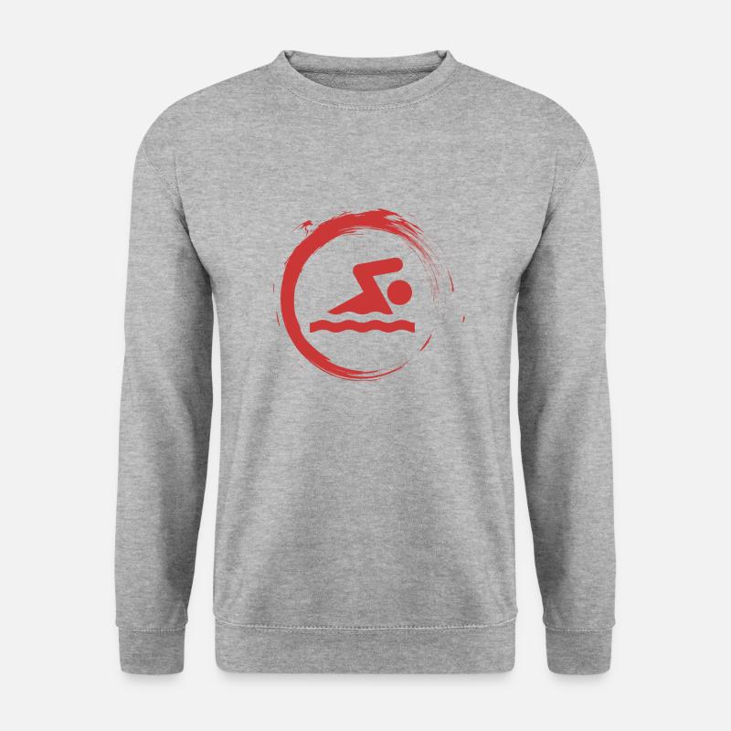 Schwimmen - Unisex Pullover - Weißgrau meliert
