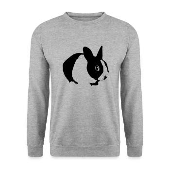 Cute Bunny Rabbit 01 - Unisex Pullover - Weißgrau meliert - Vorne - Alina (178cm) & Michal (187cm)