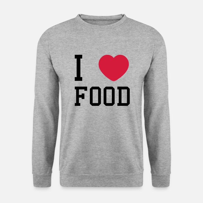 i heart food - Unisex Pullover - Weißgrau meliert