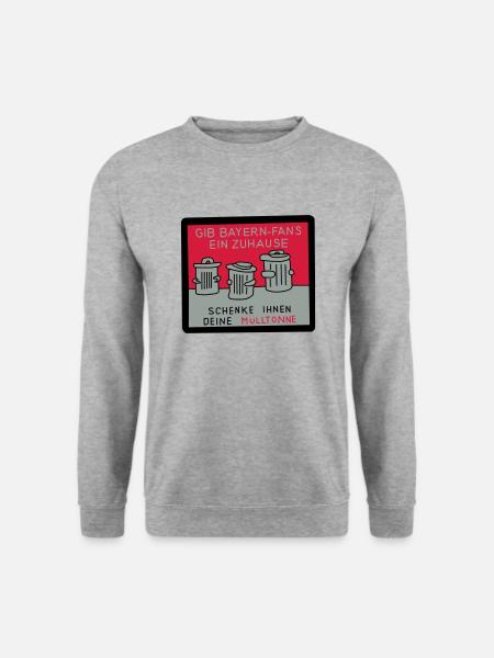 Gib Bayernfans ein Zuhause! - Unisex Pullover - Weißgrau meliert