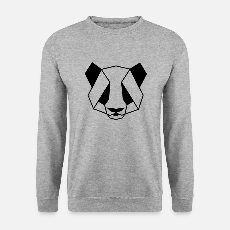 panda - Unisex Pullover - Weißgrau meliert