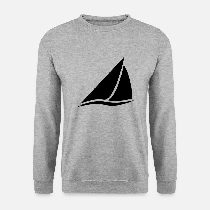 Logo barca a vela per marinai, marinai e capitani - Felpa unisex - grigio chiaro melange