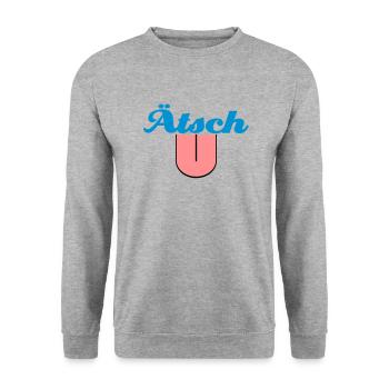 A tsch - Unisex Pullover - Weißgrau meliert - Vorne - Alina (178cm) & Michal (187cm)