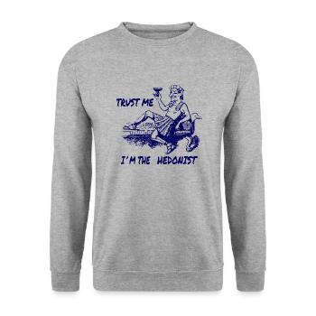 hedonism - Unisex Sweatshirt - salt & pepper - Front - Alina (178cm) & Michal (187cm)