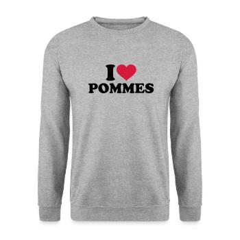 Pommes - Unisex Pullover - Weißgrau meliert - Vorne - Alina (178cm) & Michal (187cm)
