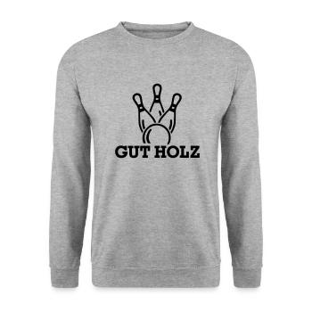 Kegeln - Unisex Pullover - Weißgrau meliert - Vorne - Alina (178cm) & Michal (187cm)