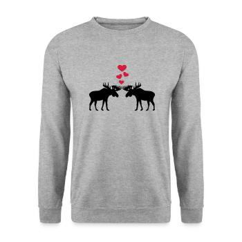Elks - Unisex Sweatshirt - salt & pepper - Front - Alina (178cm) & Michal (187cm)
