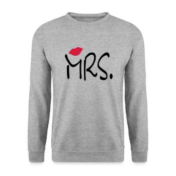 mrs_b - Sweat-shirt Unisexe - gris chiné - Devant - Alina (178cm) & Michal (187cm)