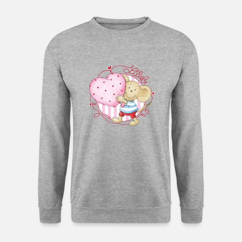 Lillebi mit Herz - Unisex Pullover - Weißgrau meliert