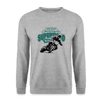 Supermoto Racing - Unisex Pullover - Weißgrau meliert - Vorne - Alina (178cm) & Michal (187cm)