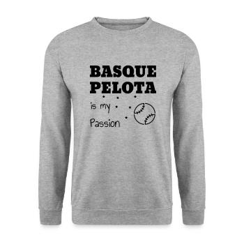 Pelote Basque Euskal Pilota Baskische Pelota - Unisex Sweatshirt - salt & pepper - Front - Alina (178cm) & Michal (187cm)