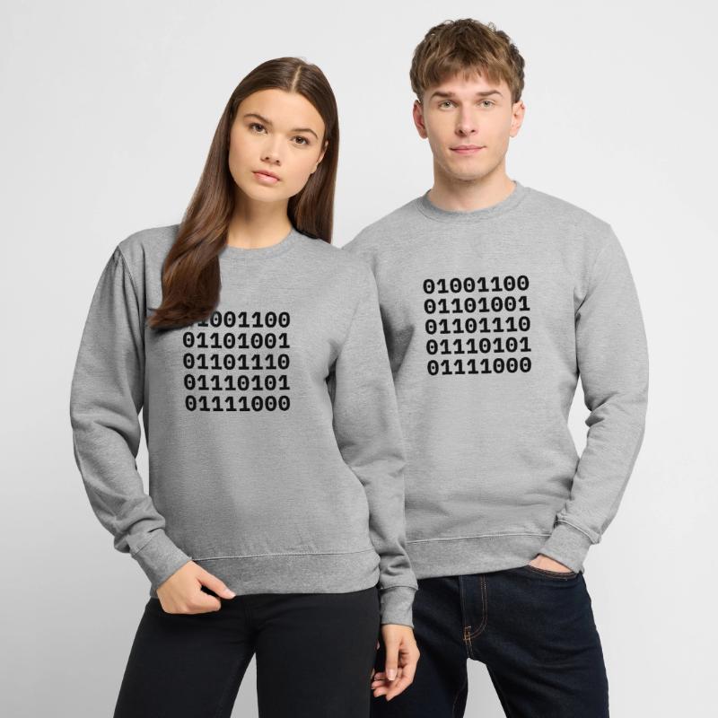 "LINUX" in binary code. Unisex Sweatshirt