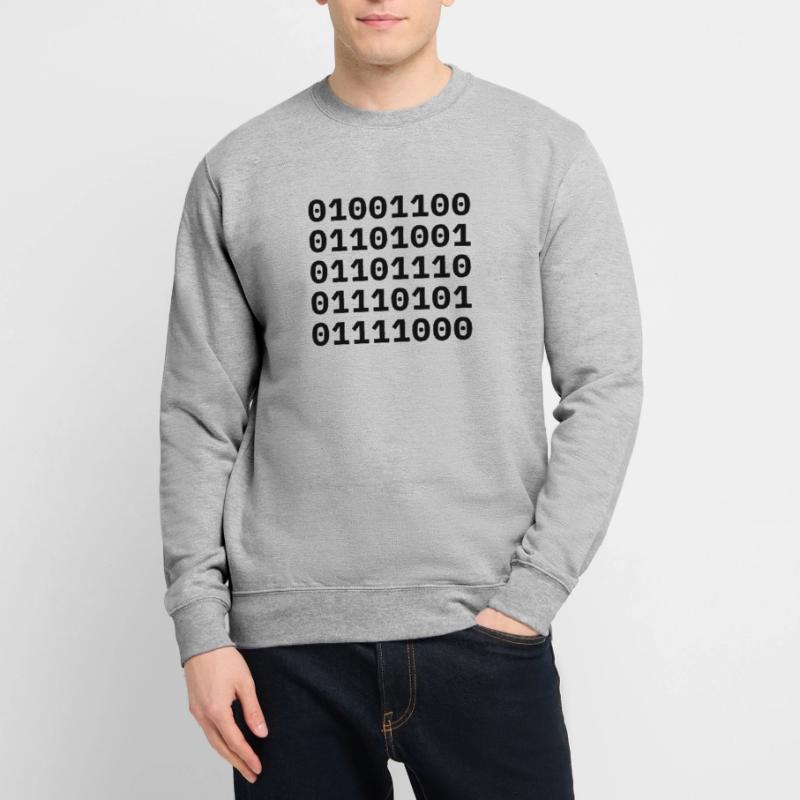 "LINUX" in binary code. Unisex Sweatshirt