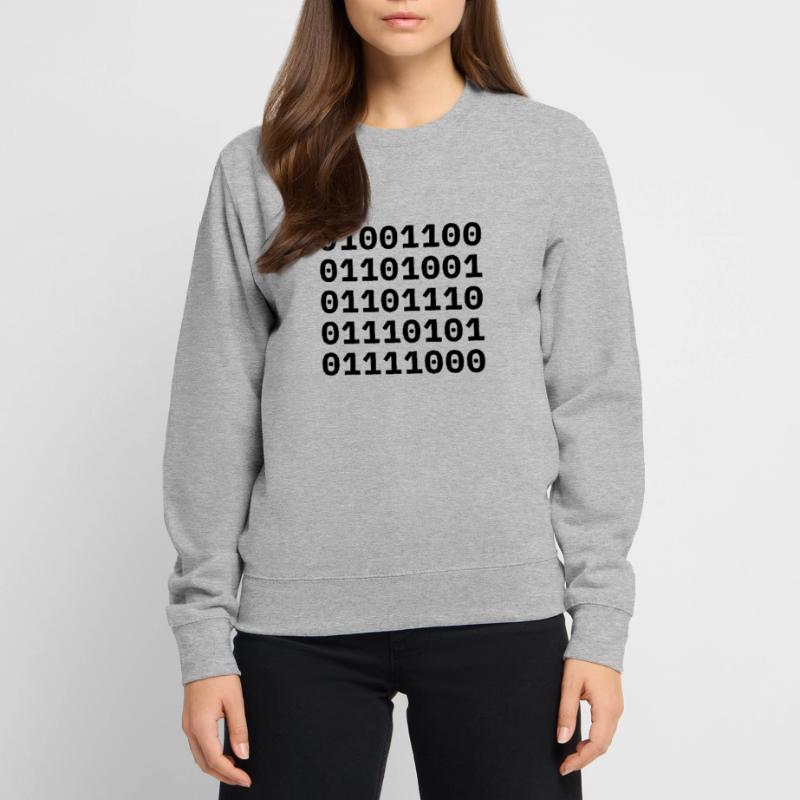 "LINUX" in binary code. Unisex Sweatshirt