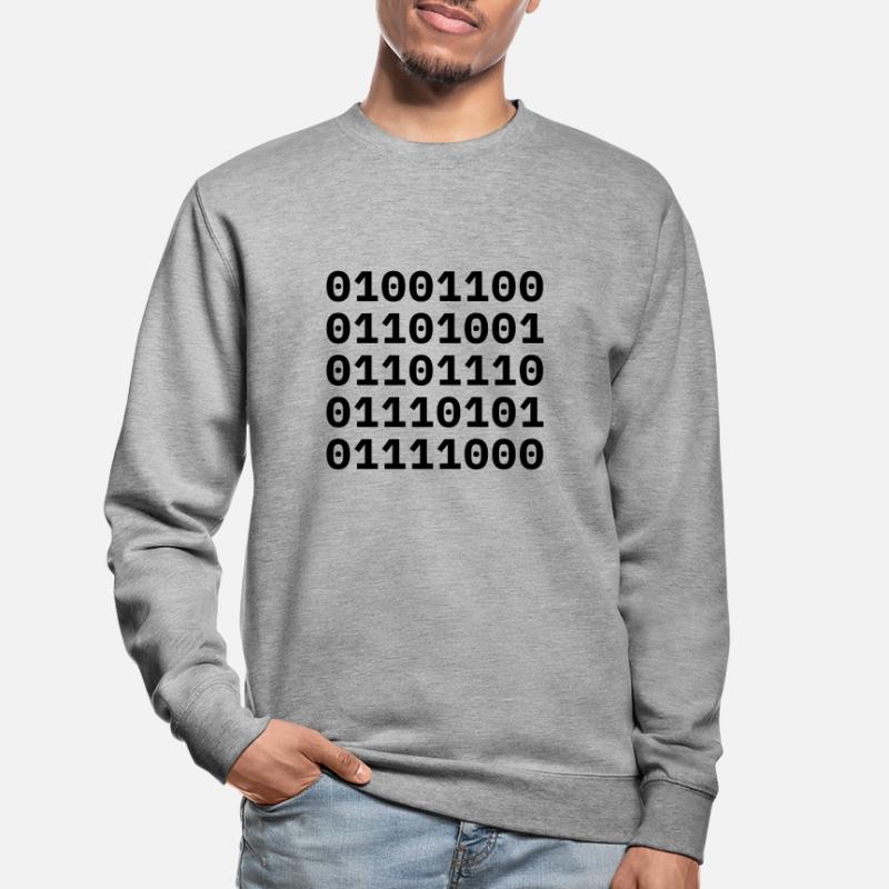 "LINUX" in binary code. Unisex Sweatshirt