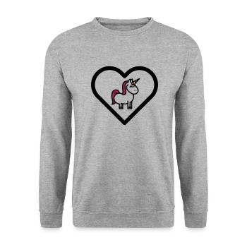 Heart unicorns unicorns girls children cute fairy tales - Unisex Sweatshirt - salt & pepper - Front - Alina (178cm) & Michal (187cm)