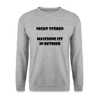 Lustiger Spruch fürs Gym oder Arbeit Job - Unisex Pullover - Weißgrau meliert - Vorne - Alina (178cm) & Michal (187cm)
