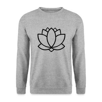 lotus - Unisex Sweatshirt - salt & pepper - Front - Alina (178cm) & Michal (187cm)