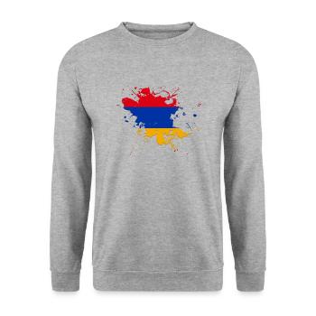 Le drapeau de l'Arménie comme une touche de couleur - Sweat-shirt Unisexe - gris chiné - Devant - Alina (178cm) & Michal (187cm)