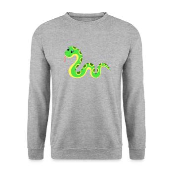 Snake - Unisex Sweatshirt - salt & pepper - Front - Alina (178cm) & Michal (187cm)