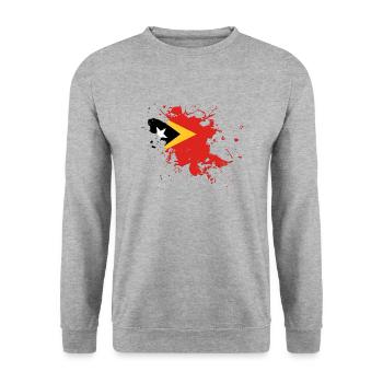 East Timor flag as a splash of color - Unisex Sweatshirt - salt & pepper - Front - Alina (178cm) & Michal (187cm)