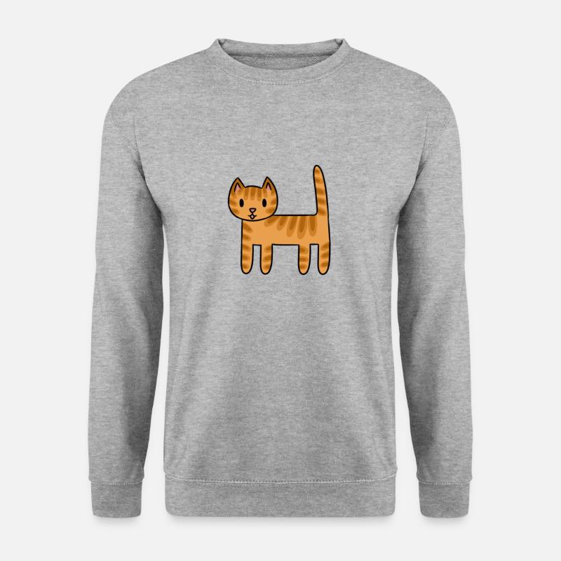 Rote Katze - Unisex Pullover - Weißgrau meliert