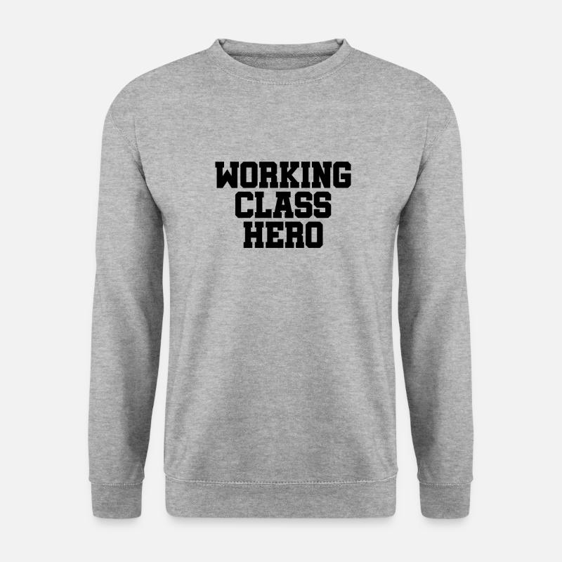 Working Class Hero - Arbeiterschicht Klassenkampf - Unisex Pullover - Weißgrau meliert