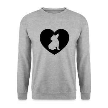 BULLY IN HEART - Sweat-shirt Unisexe - gris chiné - Devant - Alina (178cm) & Michal (187cm)