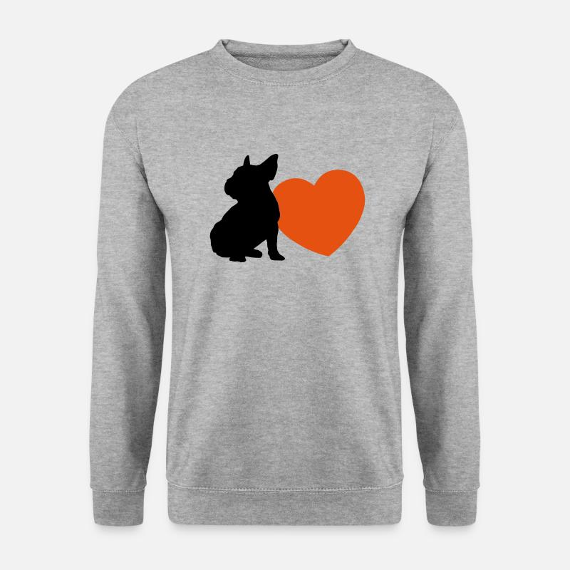 BULLY AND HEART - Unisex Pullover - Weißgrau meliert