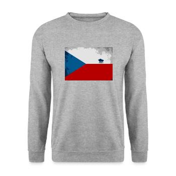 Tschechien - Unisex Pullover - Weißgrau meliert - Vorne - Alina (178cm) & Michal (187cm)