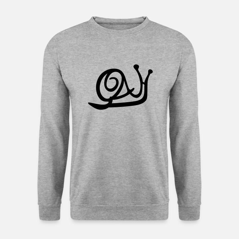 Glücklicher Garten der schwarzen Schnecke - Unisex Pullover - Weißgrau meliert