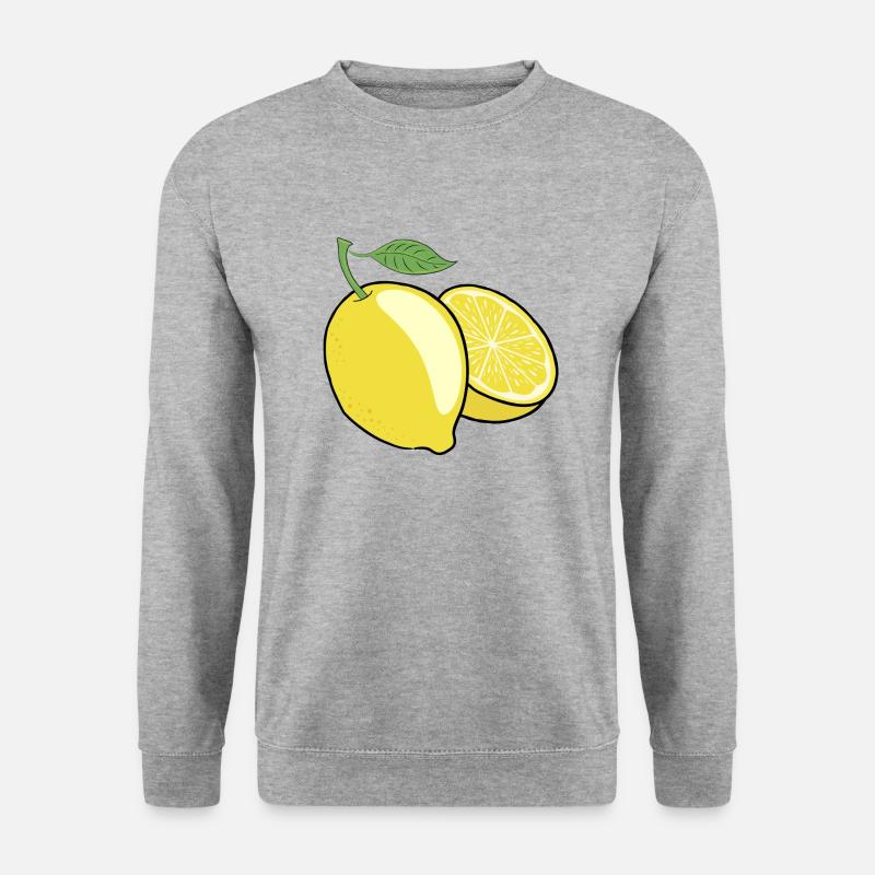 Zitrone - Unisex Pullover - Weißgrau meliert