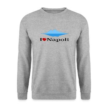 J'adore Naples et le Vésuve - Sweat-shirt Unisexe - gris chiné - Devant - Alina (178cm) & Michal (187cm)