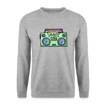 Musique Oldschool - Sweat-shirt Unisexe - gris chiné - Devant - Alina (178cm) & Michal (187cm)