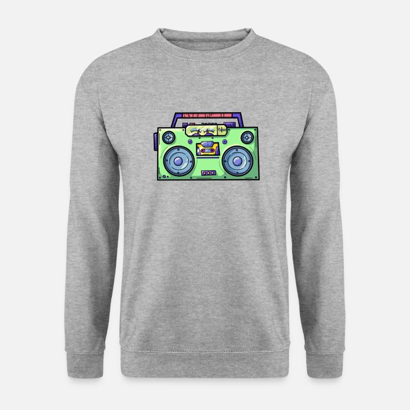 Oldschool Musik - Unisex Pullover - Weißgrau meliert
