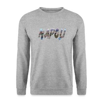 Neapel Napoli Italien Europa Pompeji - Unisex Pullover - Weißgrau meliert - Vorne - Alina (178cm) & Michal (187cm)