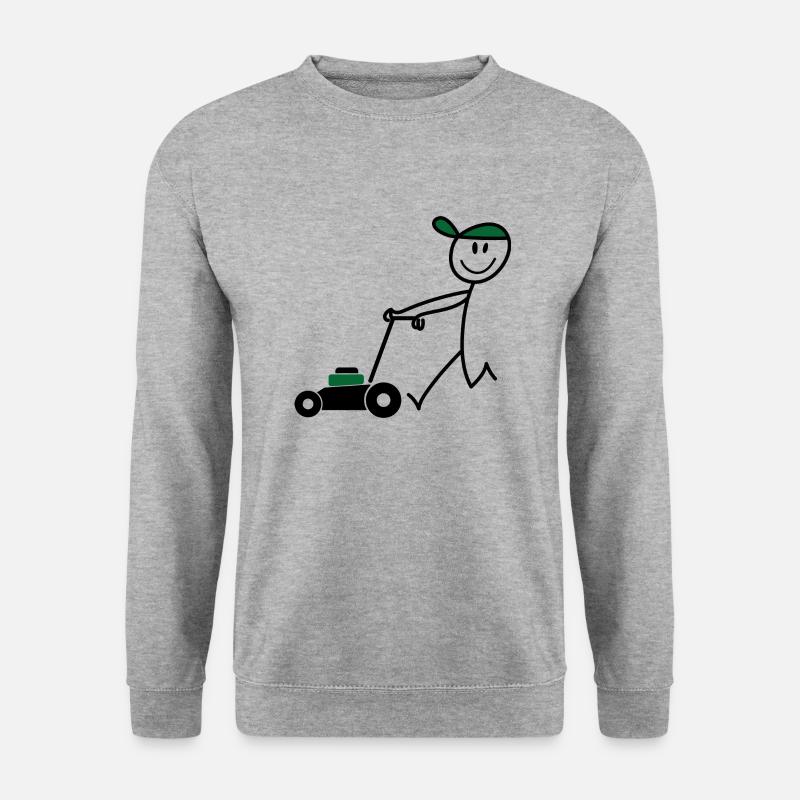 Rasenmäher - Unisex Pullover - Weißgrau meliert