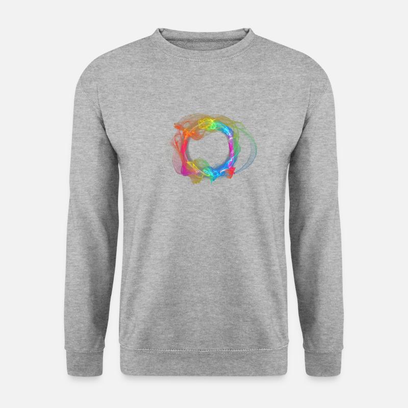 Regenbogen Feuer Ring - Unisex Pullover - Weißgrau meliert