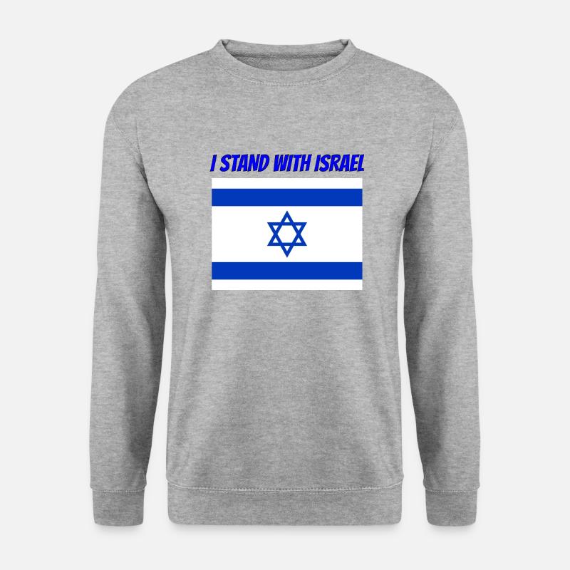 I stand with Israel - Unisex Pullover - Weißgrau meliert