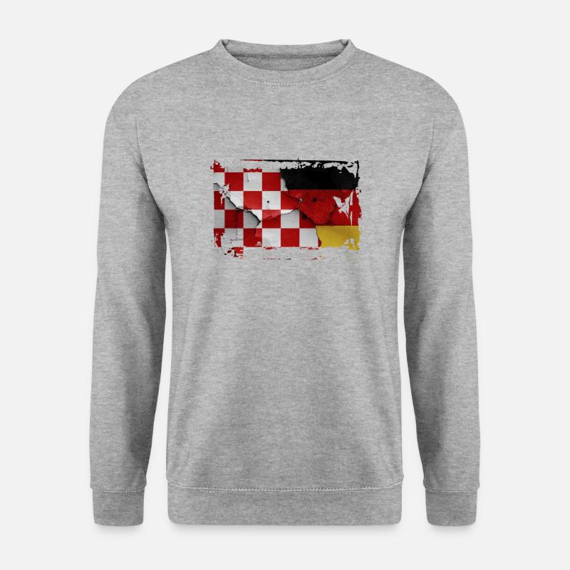 Deutschland Kroatien - Unisex Pullover - Weißgrau meliert
