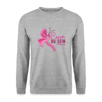 Ruben Rose De Sensibilisation Au Cancer Du Sein - Sweat-shirt Unisexe - gris chiné - Devant - Alina (178cm) & Michal (187cm)