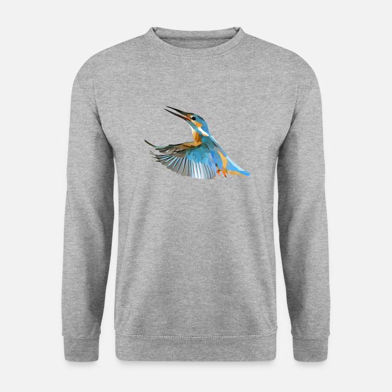 Polyart Eisvogel - Unisex Pullover - Weißgrau meliert