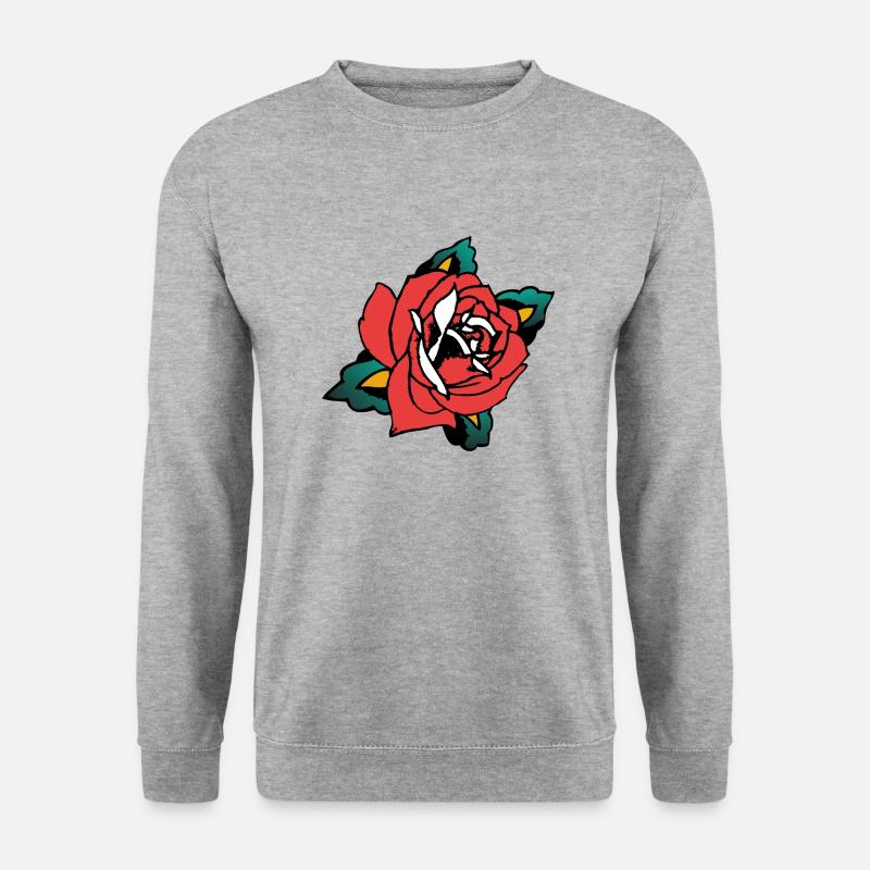 rosa Blütenblatt - Unisex Pullover - Weißgrau meliert