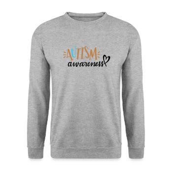 Autism Awareness - Unisex Pullover - Weißgrau meliert - Vorne - Alina (178cm) & Michal (187cm)