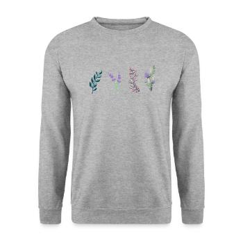 spring flowers gift idea - Unisex Sweatshirt - salt & pepper - Front - Alina (178cm) & Michal (187cm)