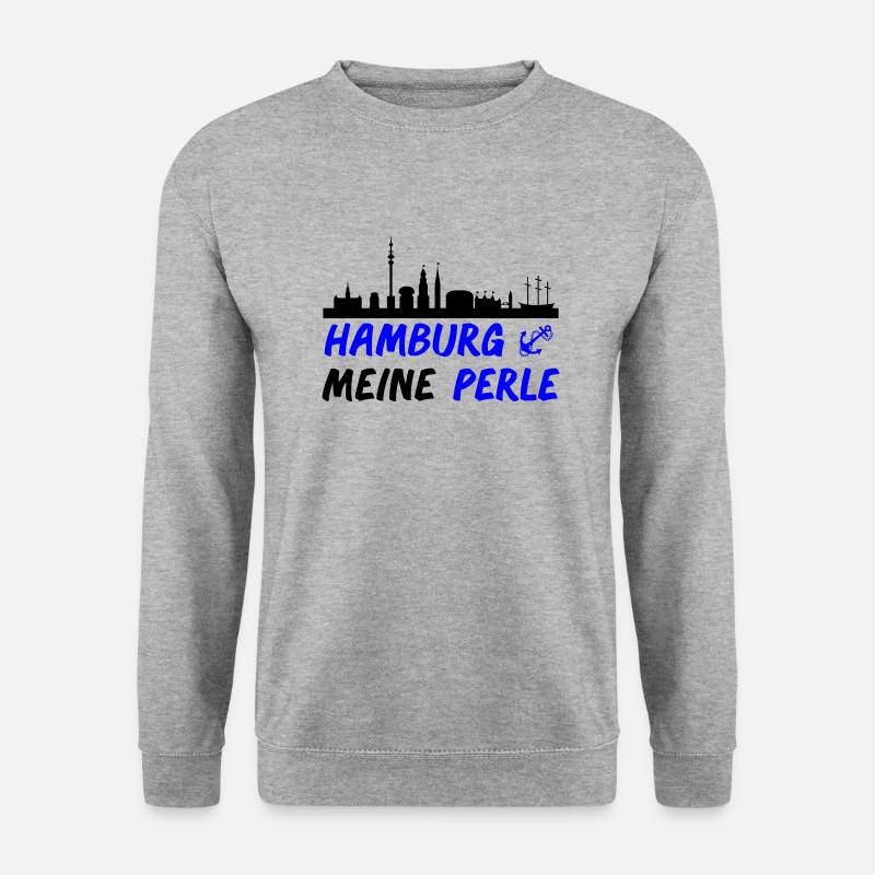 Hamburg - Unisex Pullover - Weißgrau meliert